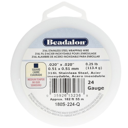 Filo quadrato 0,51 mm - Acciaio inossidabile 316L x 55 m