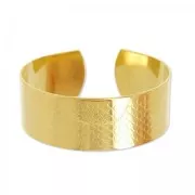 Base per bracciale ottone motivo scaglie di pesce mm.20 dorato con oro fino x1