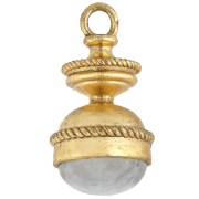 pietra di luna - Pendente a forma di lanterna 27x14 mm in pietra semipreziosa - Pietra di luna - Dorato con oro fino x1 Pendente a forma di lanterna 27x14 mm in pietra semipreziosa - Pietra di luna - Dorato con oro fino x1
