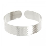 Base per bracciale ottone motivo scaglie di pesce mm.14 argentato x1|raw }}