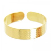 Base per bracciale ottone motivo scaglie di pesce mm.14 dorato con oro fino x1|raw }}