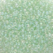 Perline Miyuki 11/0 271 - Verde menta chiaro con cristallo AB sfumato x 8 g