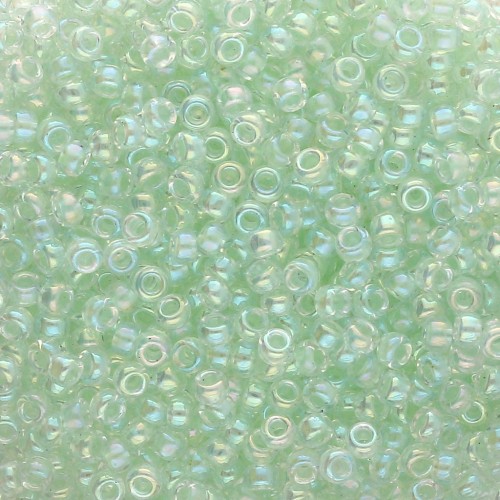 Perline Miyuki 11/0 271 - Verde menta chiaro con cristallo AB sfumato x 8 g