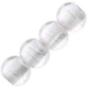 Tonde Foglia Argento mm. 11 Crystal x4|raw }}