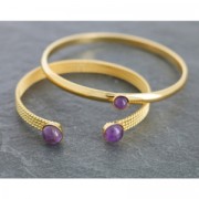 Bracciale in ottone con 1 castone per cabochons rotondo mm.8 Dorato con oro fino x1