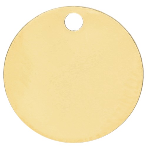 Zecchino da incidere 10 mm - spessore 0,4 mm - Argento 925 dorato con oro fino x1