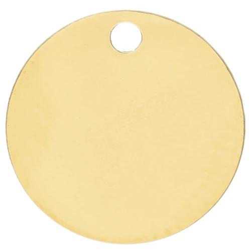 Zecchino da incidere 10 mm - spessore 0,4 mm - Argento 925 dorato con oro fino x1