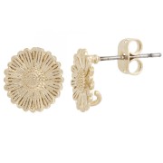 Orecchini perno a forma di fiore da 11 mm con anello aperto - Placcati oro da 3 micron x2