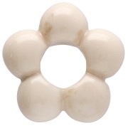 Pendente a forma di fiore da 28 mm con petali a forma di pallina in resina - Marmorizzato beige x1