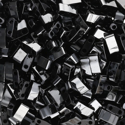 Perline Miyuki Half Tila 5x2,3x1,9 mm HTL-55096 - Ematite nera sottovuoto, 10 g
