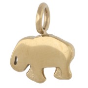 Ciondolo a forma di elefante 10,5x13 mm - Acciaio inossidabile 316 Dorato x1