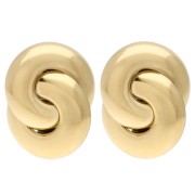 Orecchini con effetto fiocco 32x25 mm - Acciaio inossidabile 304 Dorato x2