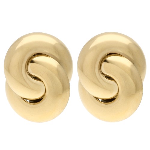 Orecchini con effetto fiocco 32x25 mm - Acciaio inossidabile 304 Dorato x2