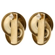 Orecchini con effetto fiocco 32x25 mm - Acciaio inossidabile 304 Dorato x2