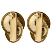 Orecchini con effetto fiocco 32x25 mm - Acciaio inossidabile 304 Dorato x2