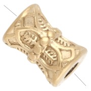 Perla a tubo lavorata 8x5,5 mm - Acciaio inossidabile 316 Dorato x4|raw }}
