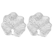 nessuno - Orecchini a clip con motivo a foglia lavorata 23x26 mm - Acciaio inossidabile 304 e 316 x2 Orecchini a clip con motivo a foglia lavorata 23x26 mm - Acciaio inossidabile 304 e 316 x2
