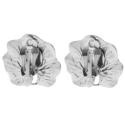 Orecchini a clip con motivo a foglia lavorata 23x26 mm - Acciaio inossidabile 304 e 316 x2