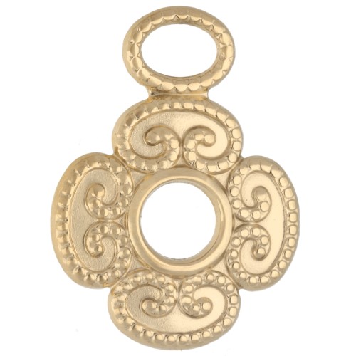 Pendente a forma di trifoglio traforato 20,5x27 mm - Acciaio inossidabile 304 Dorato x1