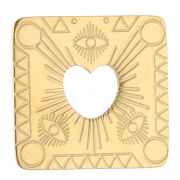 Distanziatore rettangolare 18x17,3 mm con cuore traforato in acciaio inossidabile 316 Dorato x1