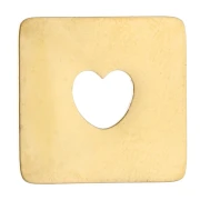Distanziatore rettangolare 18x17,3 mm con cuore traforato in acciaio inossidabile 316 Dorato x1