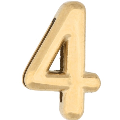 Farfallina numerica 15x10 mm - 4 - per nastro da 10 mm - Acciaio inossidabile 304 Dorato x1
