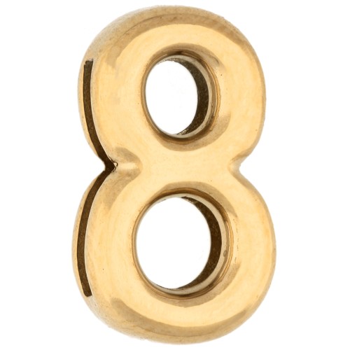 Farfallina numerica 15x9 mm - 8 - per nastro da 10 mm - Acciaio inossidabile 304 Dorato x1