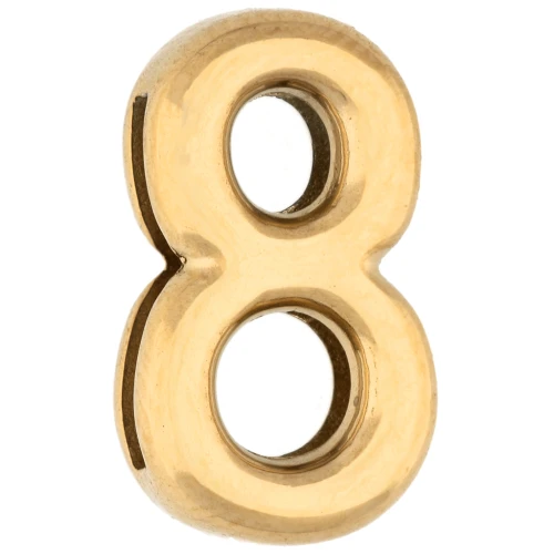 Farfallina numerica 15x9 mm - 8 - per nastro da 10 mm - Acciaio inossidabile 304 Dorato x1