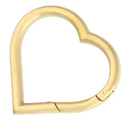 Chiusura a moschettone a forma di cuore 29,5x30 mm - Acciaio inossidabile 304 Dorato x1