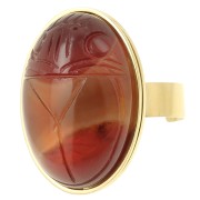 Anello regolabile per cabochon a fondo piatto 25x18 mm - Acciaio inossidabile 304L x1