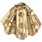 Spilla a forma di conchiglia 18x20 mm con perle effetto madreperla - Acciaio inossidabile 304 Dorato x1