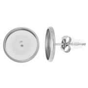 Orecchini perno per cabochon piatto da 10 mm - Acciaio inossidabile 303 x2