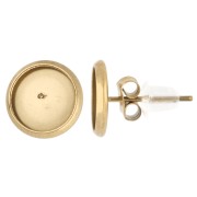 Orecchini perno per cabochon piatto da 8 mm - Acciaio inossidabile 303 Dorato x2|raw }}