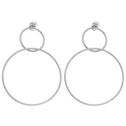 Orecchini a doppio cerchio 47x35 mm - Acciaio inossidabile 304 x2