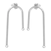 Orecchini perno con ponte asimmetrico 37x16 mm - Forma a U - Acciaio inossidabile 304 x2