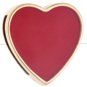 Farfallina a scorrimento a forma di cuore 14,5x14 mm per laccio da 10 mm - Acciaio inossidabile 304 Dorato - Rosso