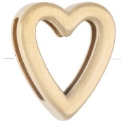 Farfalline a scorrimento a forma di cuore 15x13 mm con strass per laccio da 10 mm - Acciaio inossidabile 304 Dorato