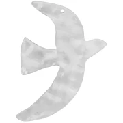 Pendenti a forma di uccello martellato 50x35 mm, escluso Perles&Co - Acciaio inossidabile 304L x2