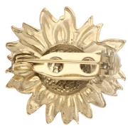 Spilla a forma di girasole 20 mm - Acciaio inossidabile 304 Dorato x1