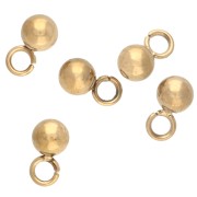 Mini ciondoli a sfera da 3 mm - Acciaio inossidabile 316L Dorato x10