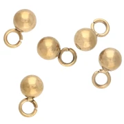 Mini ciondoli a sfera da 3 mm - Acciaio inossidabile 316L Dorato x10