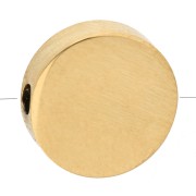 Oro 18 Carati - Perla piatta rotonda da 10 mm - Acciaio inossidabile 316L Dorato x1 Perla piatta rotonda da 10 mm - Acciaio inossidabile 316L Dorato x1