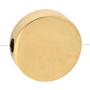 Perla piatta rotonda da 10 mm - Acciaio inossidabile 316L Dorato x1