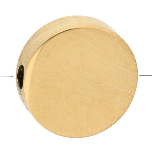 Perla piatta rotonda da 10 mm - Acciaio inossidabile 316L Dorato x1