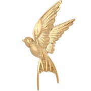 Spilla a forma di uccello 48x26 mm - Acciaio inossidabile 304 Dorato x1