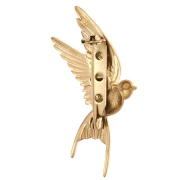 Spilla a forma di uccello 48x26 mm - Acciaio inossidabile 304 Dorato x1