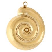Pendente a forma di conchiglia a chiocciola 24x19 mm - Acciaio inossidabile 304 Dorato x1