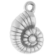 Ciondolo a forma di conchiglia e lumaca 13,5x9 mm - Acciaio inossidabile 316 x1