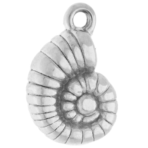 Ciondolo a forma di conchiglia e lumaca 13,5x9 mm - Acciaio inossidabile 316 x1