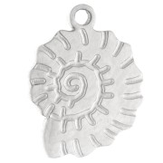 Ciondolo a forma di conchiglia e lumaca 11x8 mm - Acciaio inossidabile 316 x1
